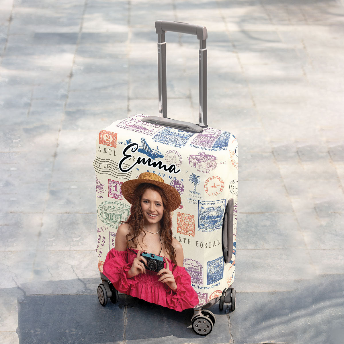 Stamp Collection - Personalized Custom Luggage Cover