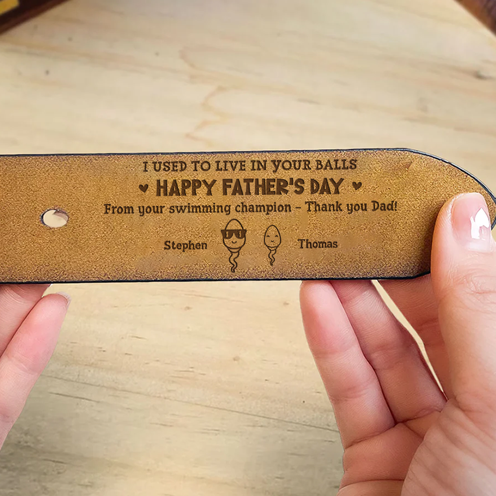 Swimming Champion - Personalized Engraved Leather Belt