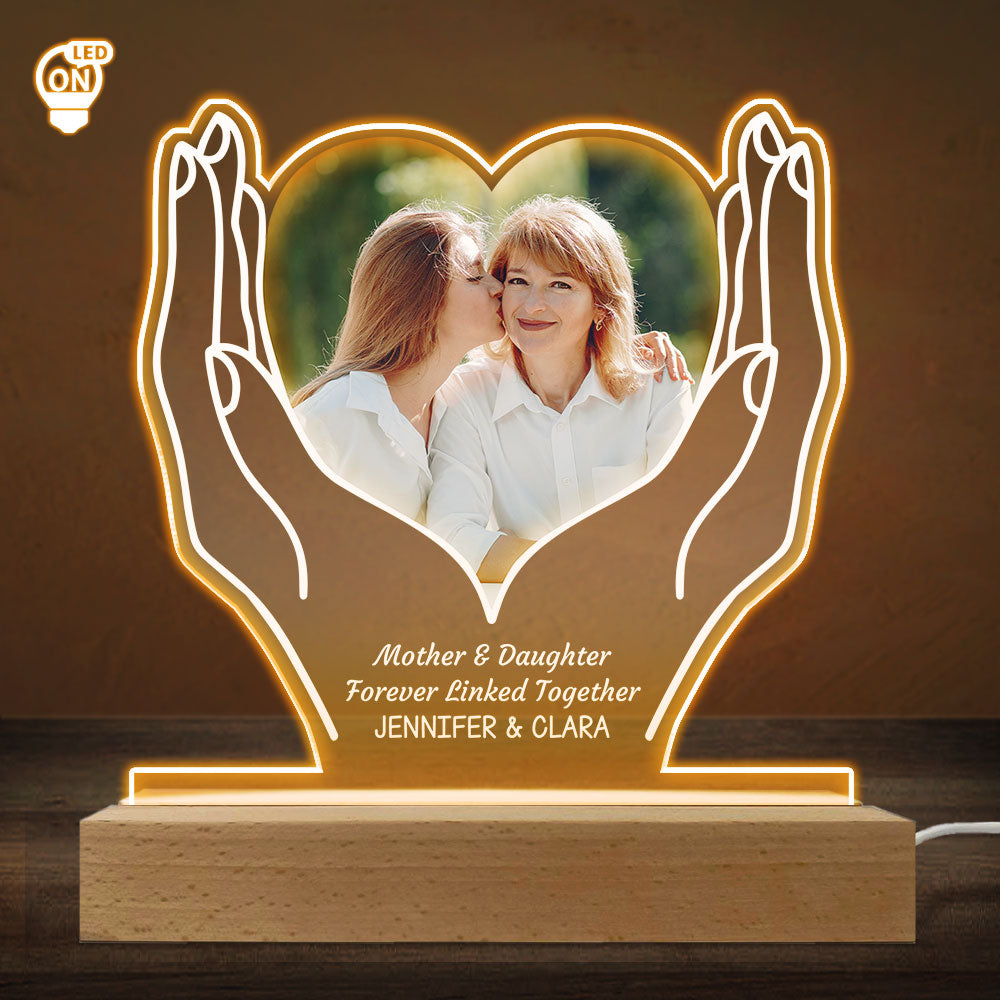 Custom Photo Cherished Heart - Personalized LED Light