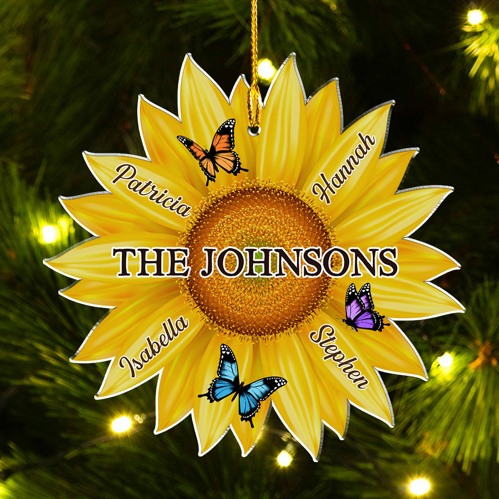 Family Sunflower - Personalized Custom Acrylic Ornament