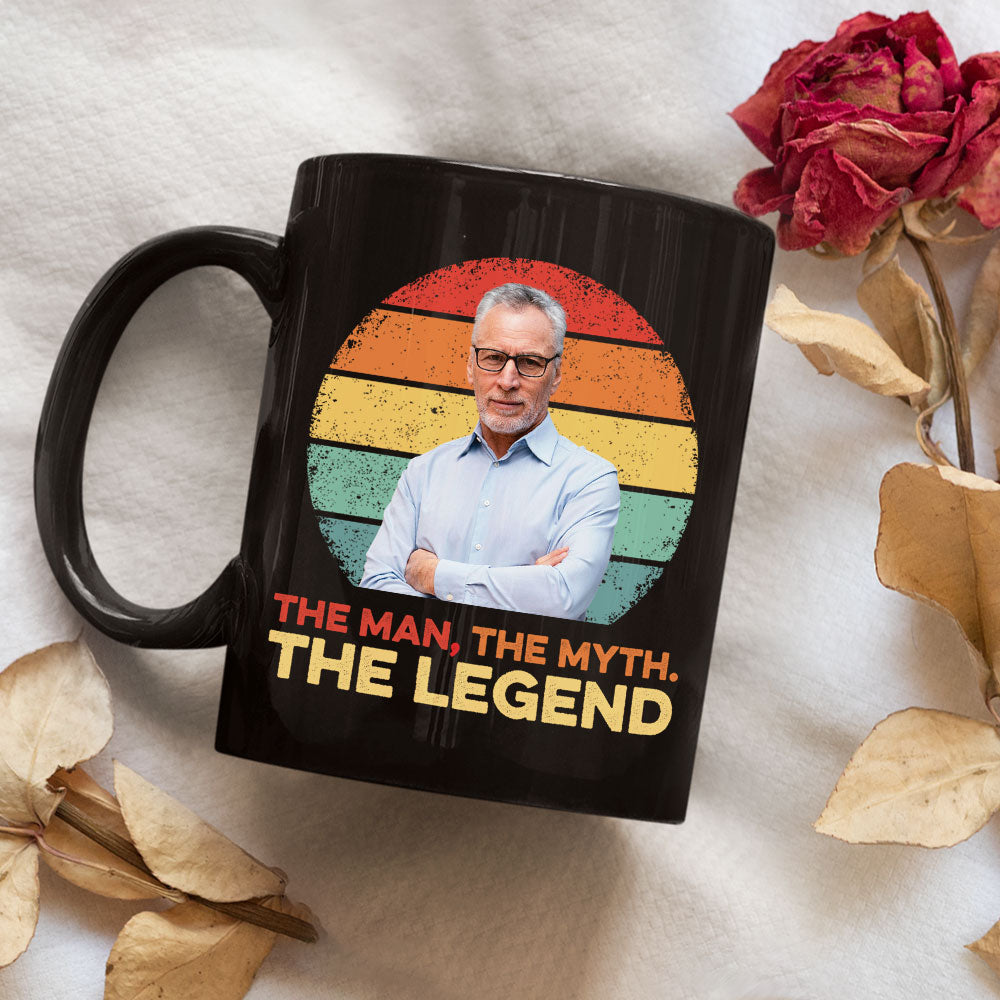 Man, Myth and Legend - Personalized Custom BLACK Coffee Mug