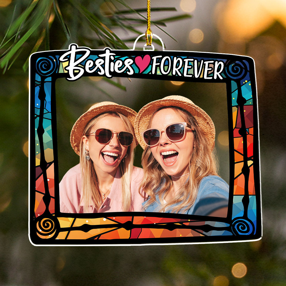 Besties Are Forever Photo - Personalized Custom Acrylic Ornament