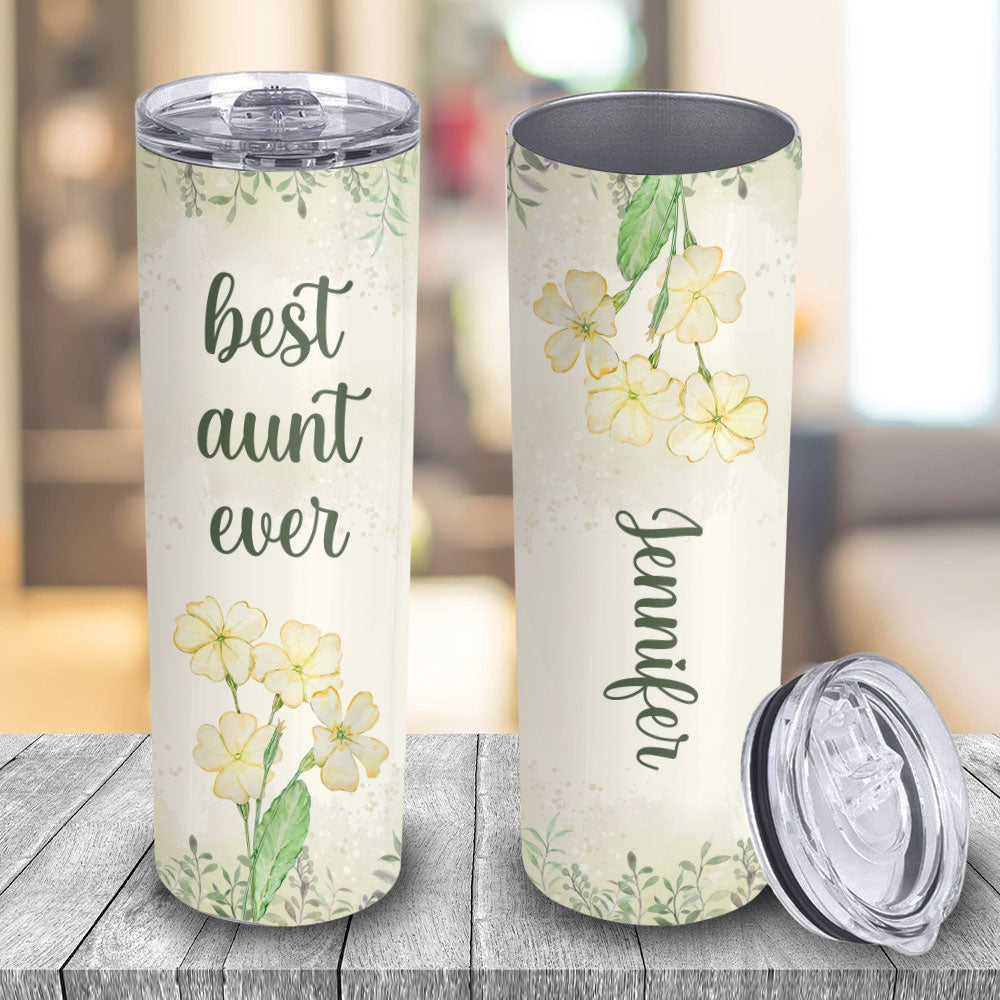 Birthflower Mom Grandma - Personalized Custom Skinny Tumbler