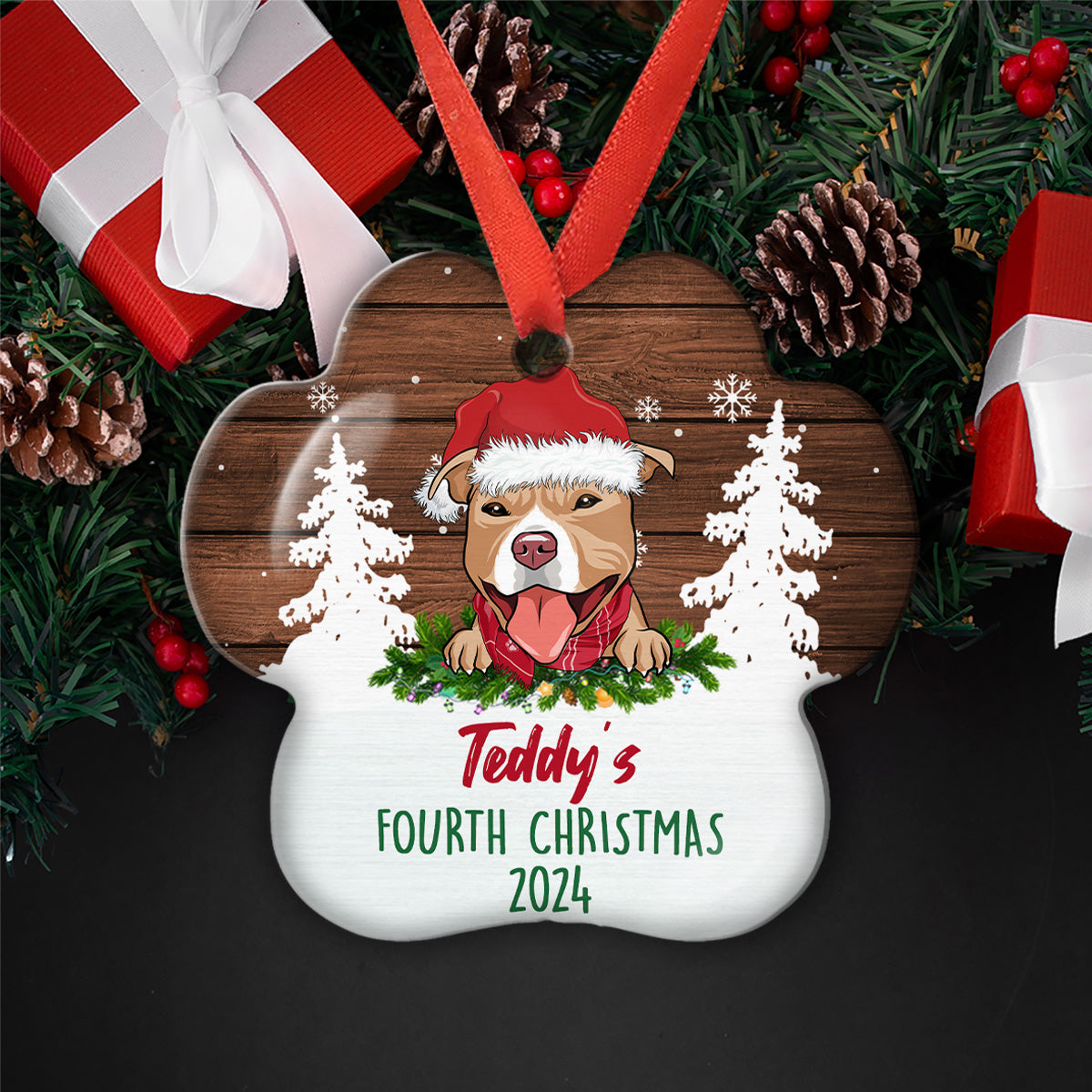 Dog's Christmas - Personalized Custom Aluminum Ornament