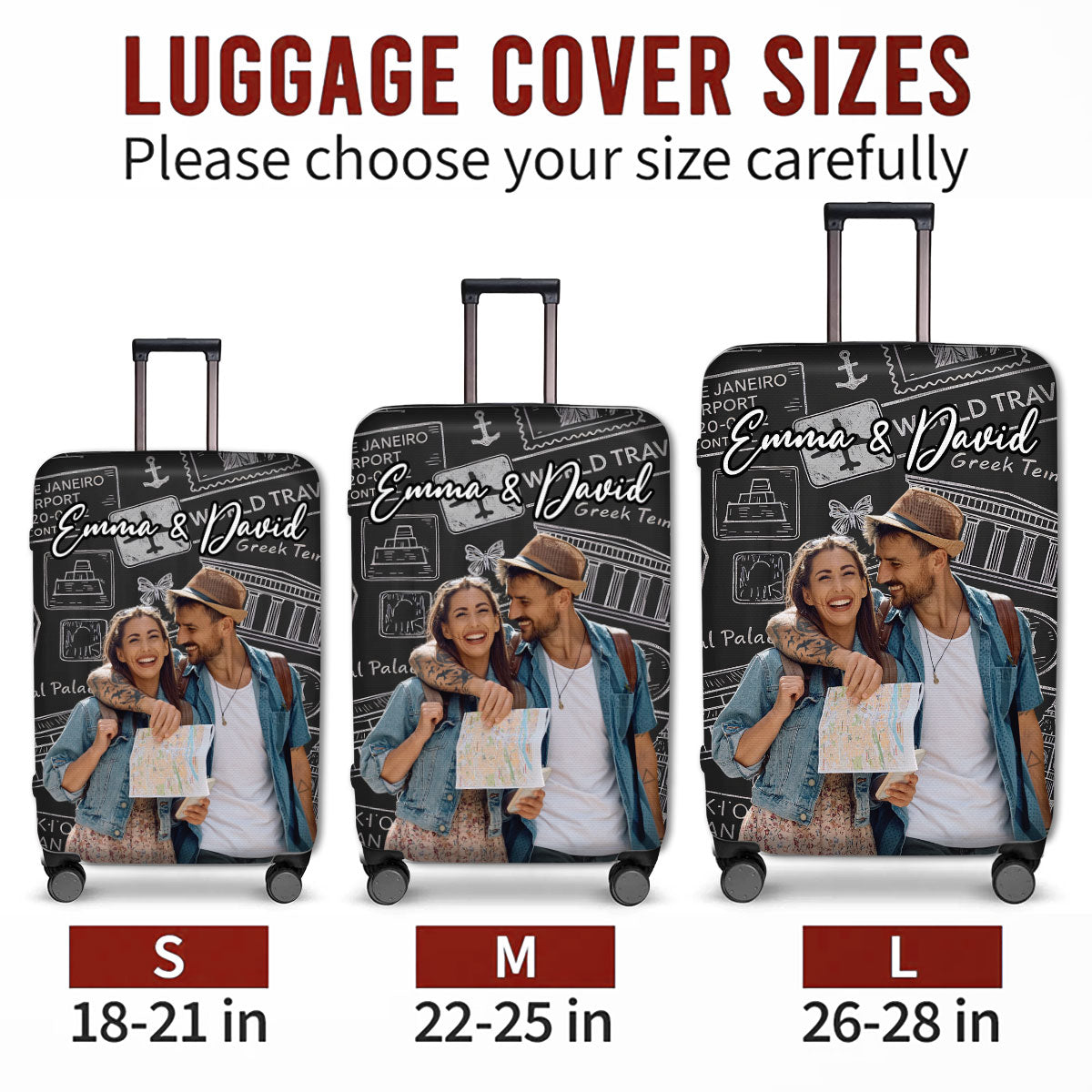 Around The World - Personalized Custom Luggage Cover