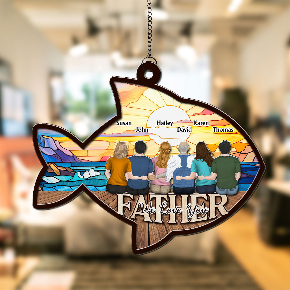 We Hooked The Best Daddy - Personalized Custom Suncatcher