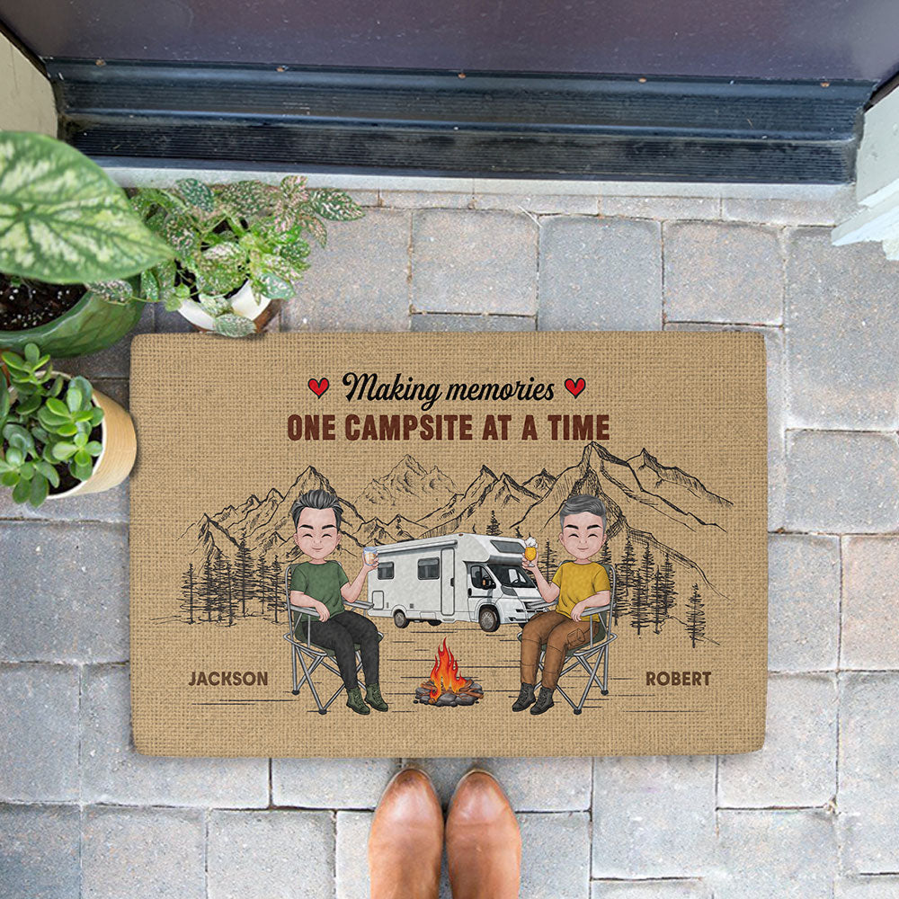 One Campsite At A Time  - Personalized Custom Doormat