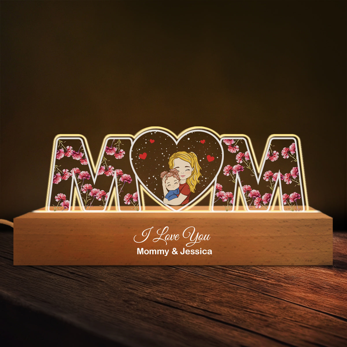 Love You Always - Personalized Custom Acrylic Letters 3D LED Night Light