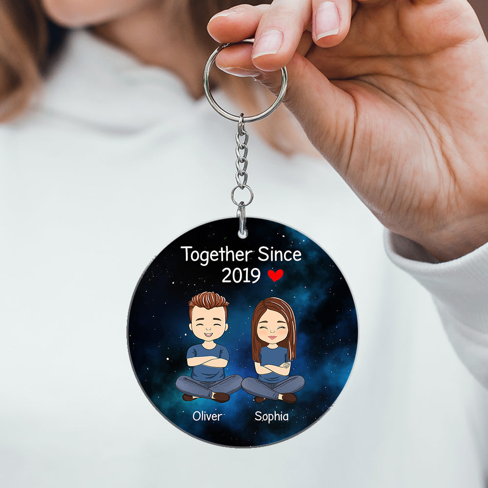 Custom Star Map Together Since - Personalized Custom Acrylic Keychain