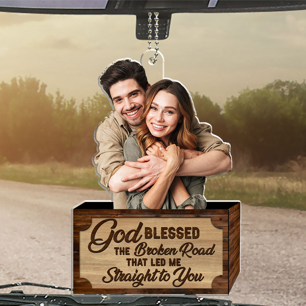 God Blessed The Broken Road - Personalized Custom Car Ornament