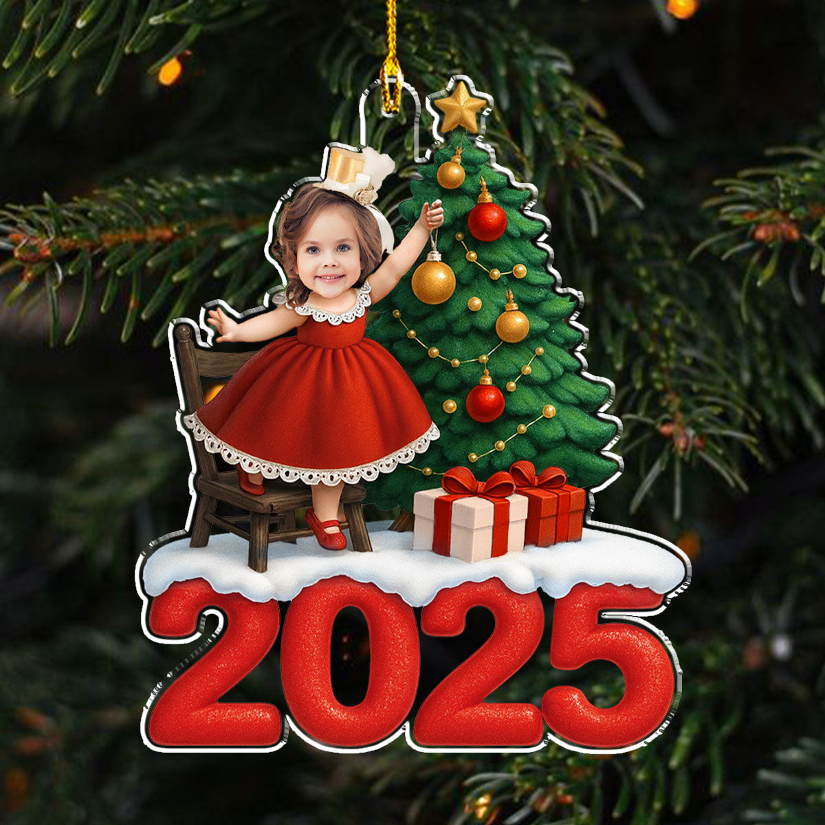 Retro Merry Magic - Personalized Custom Acrylic Ornament