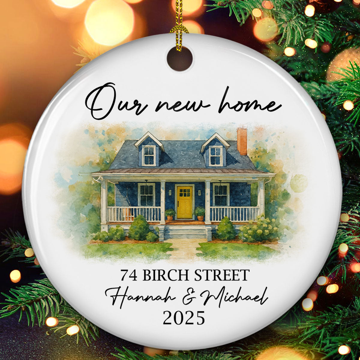 Our New Home 2025 - Personalized Custom Ceramic Ornament
