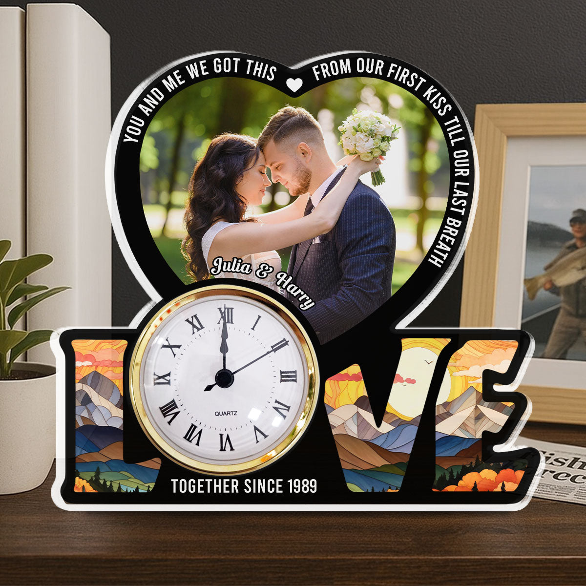 We Got This Untill Our Last Breath - Personalized Custom Acrylic Desk Clock Plaque