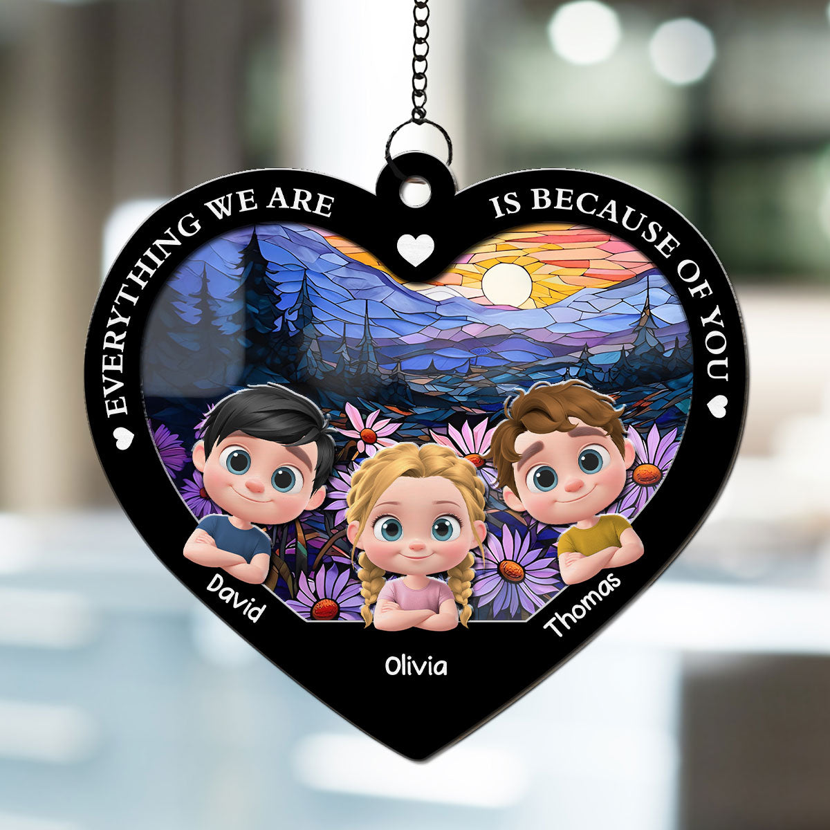 Everything We Are Is Because Of You - Personalized Custom Suncatcher