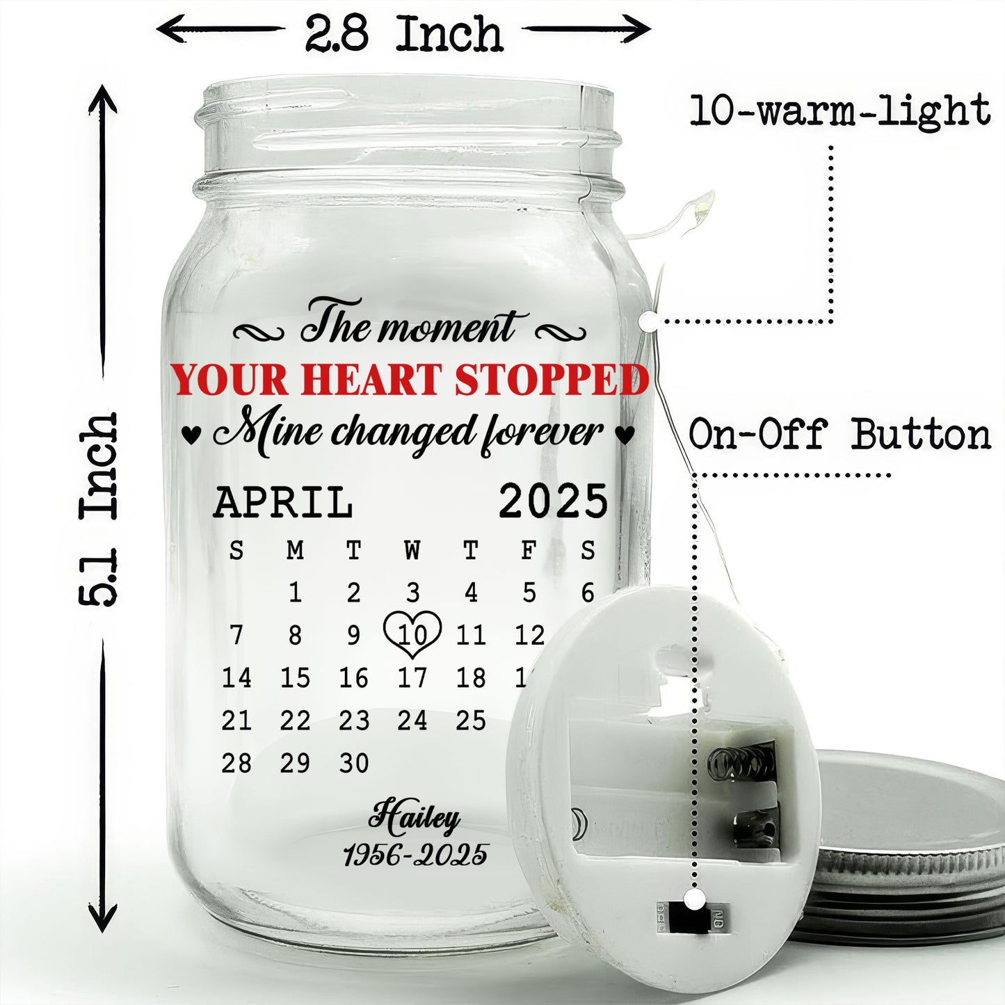 The Moment - Personalized Custom Mason Jar Light