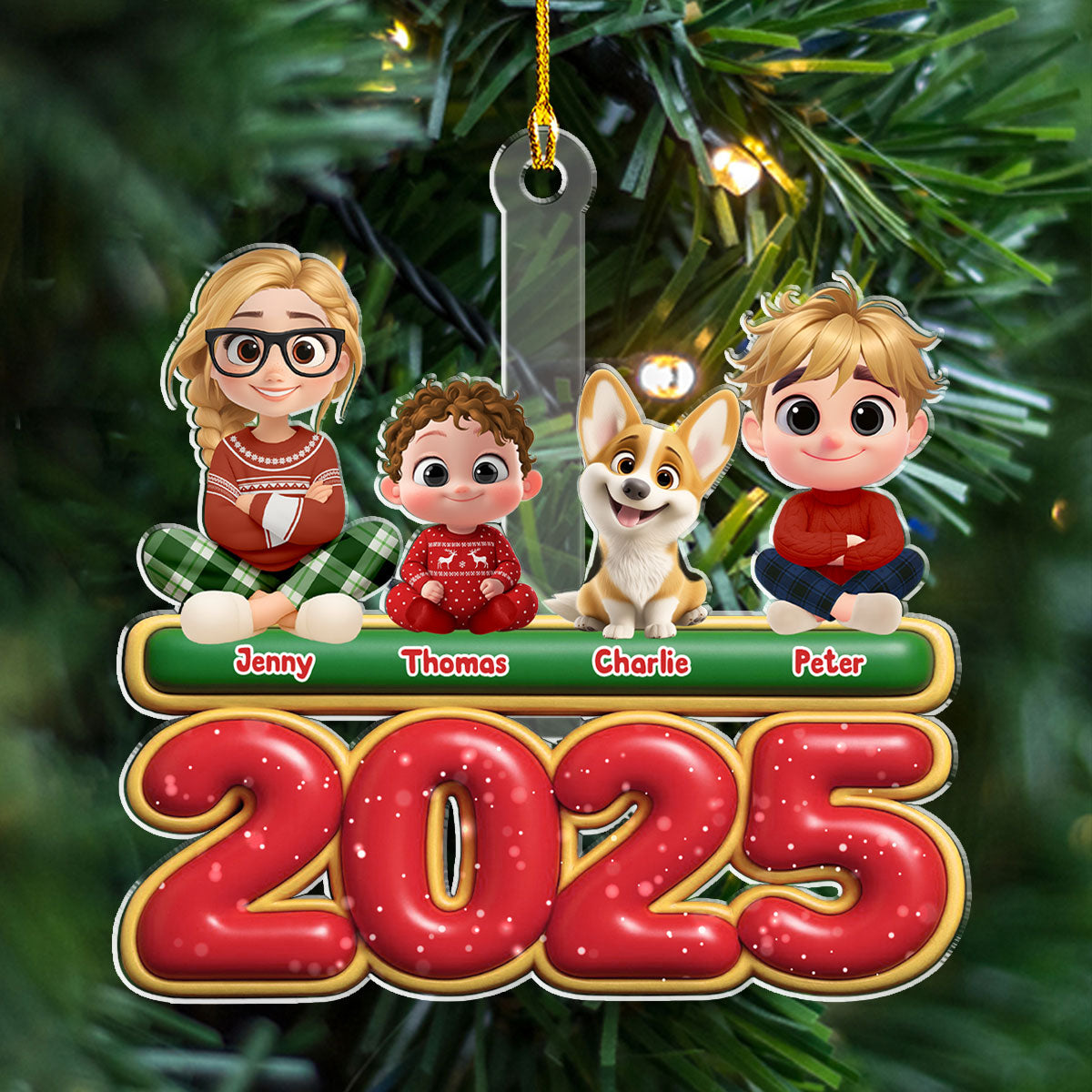 My Kids Is Here - Personalized Custom Acrylic Ornament