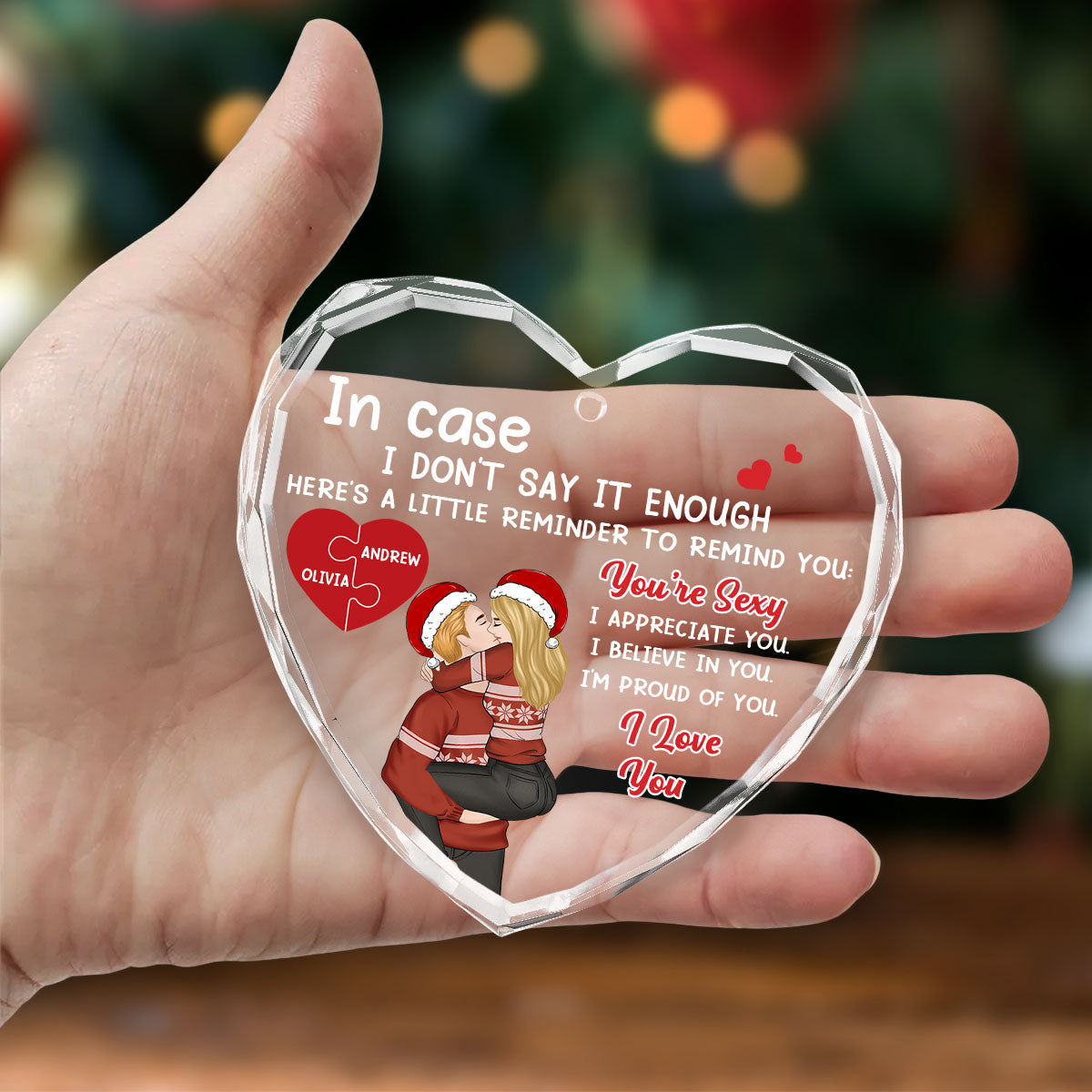 Proud Of You Love - Personalized Custom Glass Ornament