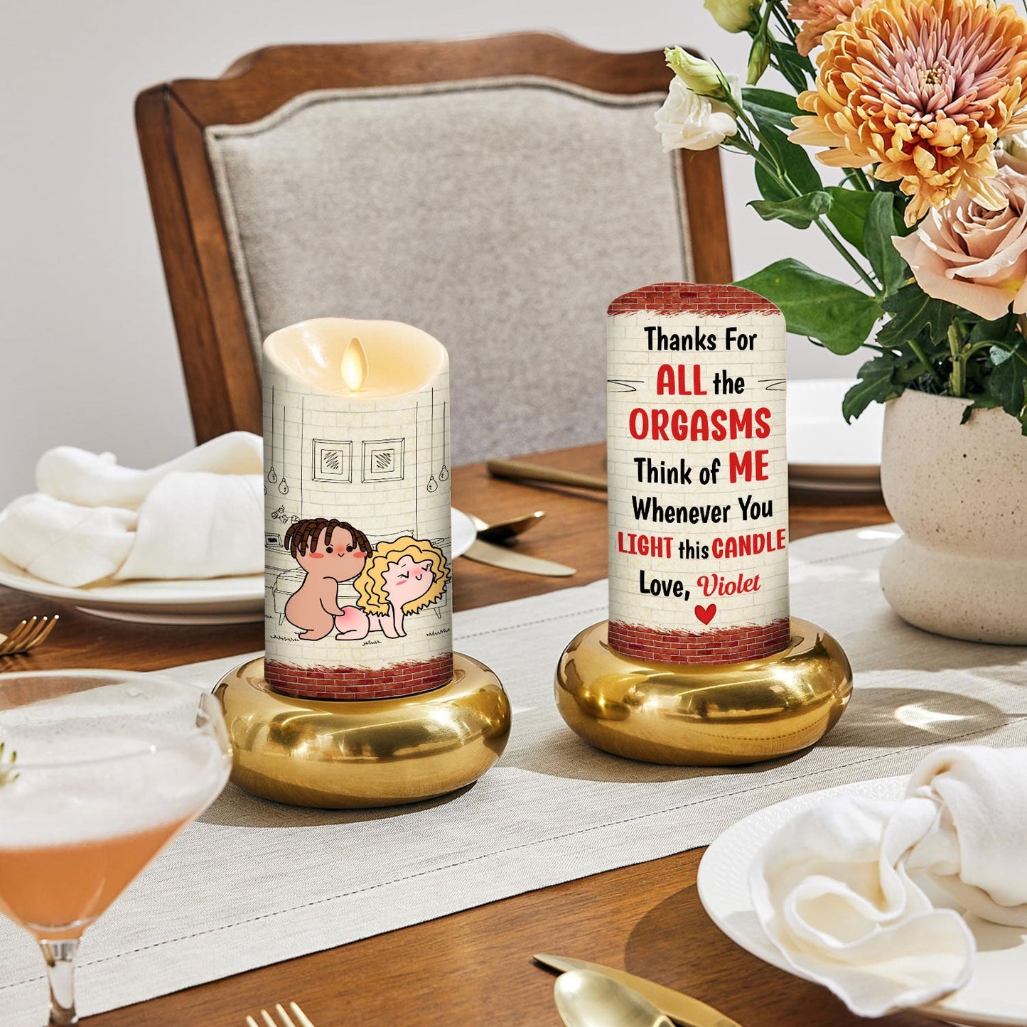 Thank You My Love - Personalized Custom LED Candle