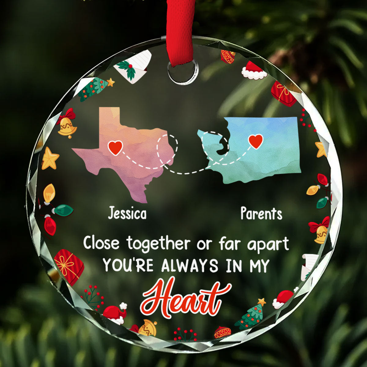 Family Is The Best - Personalized Custom Glass Ornament