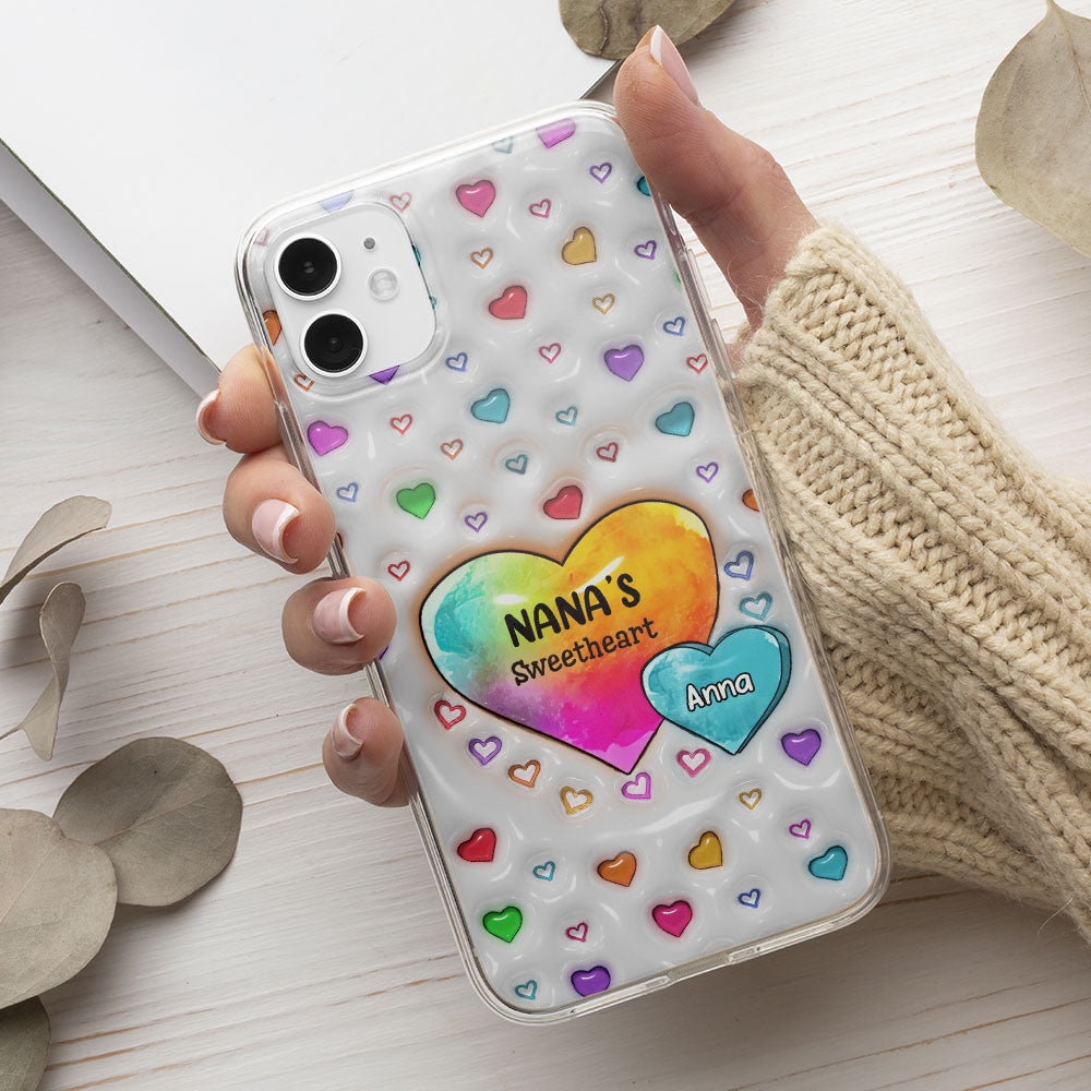 Colorful Sweethearts Grandma -  Personalized Custom 3D Inflated Effect Phone Case