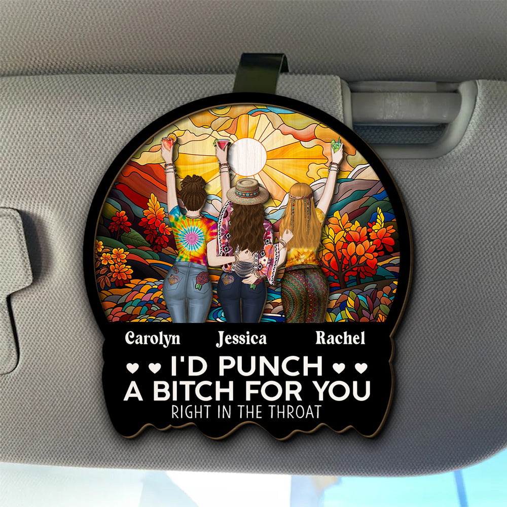 Right In The Throat Hippie - Personalized Custom Car Visor Clip