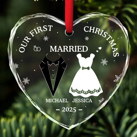 Our First Xmas Together - Personalized Custom Glass Ornament