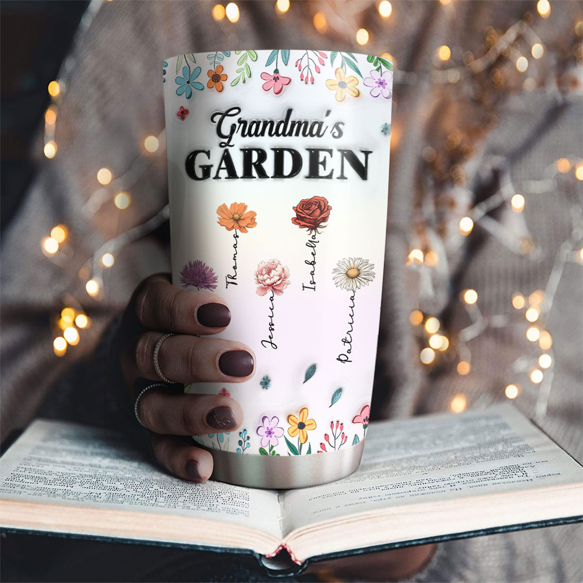 Kids Flower Garden - Personalized Custom 3D Inflated Effect Tumbler