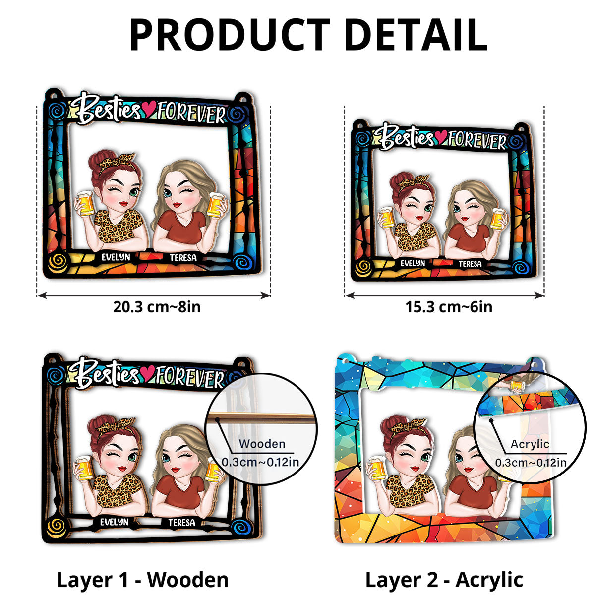 Besties Are Forever - Personalized Custom Suncatcher