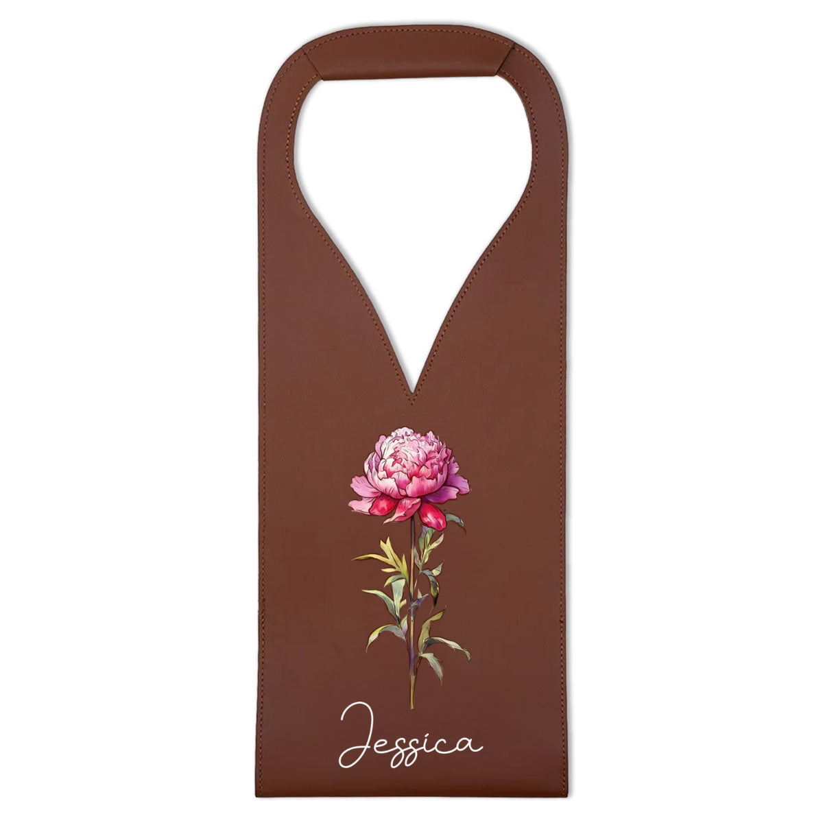 Bloom Where We Grow - Personalized Custom Leather Wine Bag