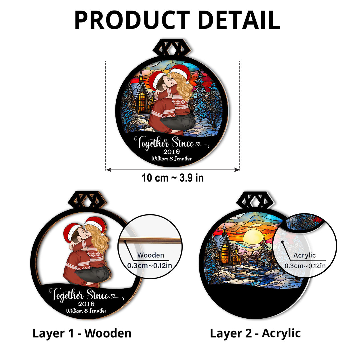 Together Since - Personalized Custom Suncatcher Ornament