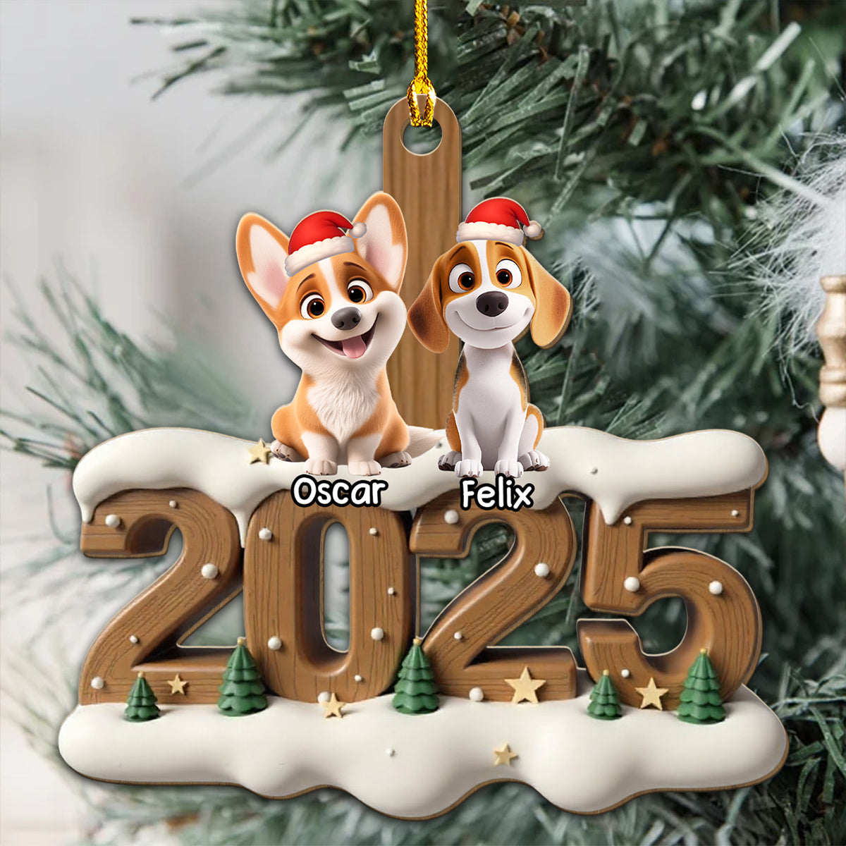 Only You This Year - Personalized Custom 3D Effect Wood Ornament