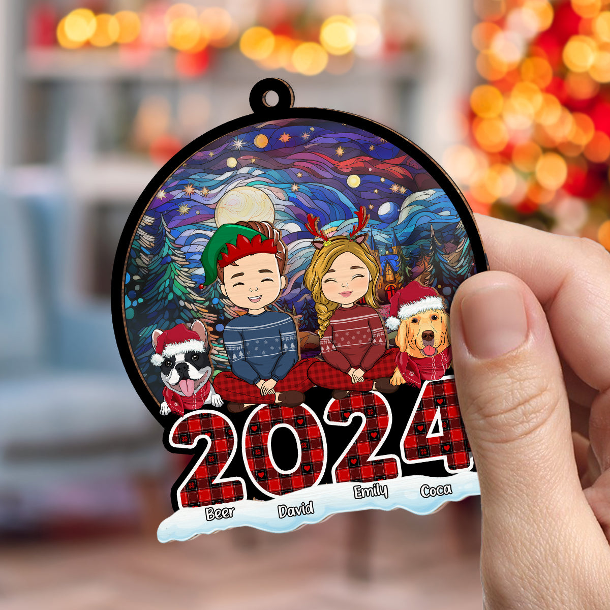 Family Squad - Personalized Custom Suncatcher Ornament