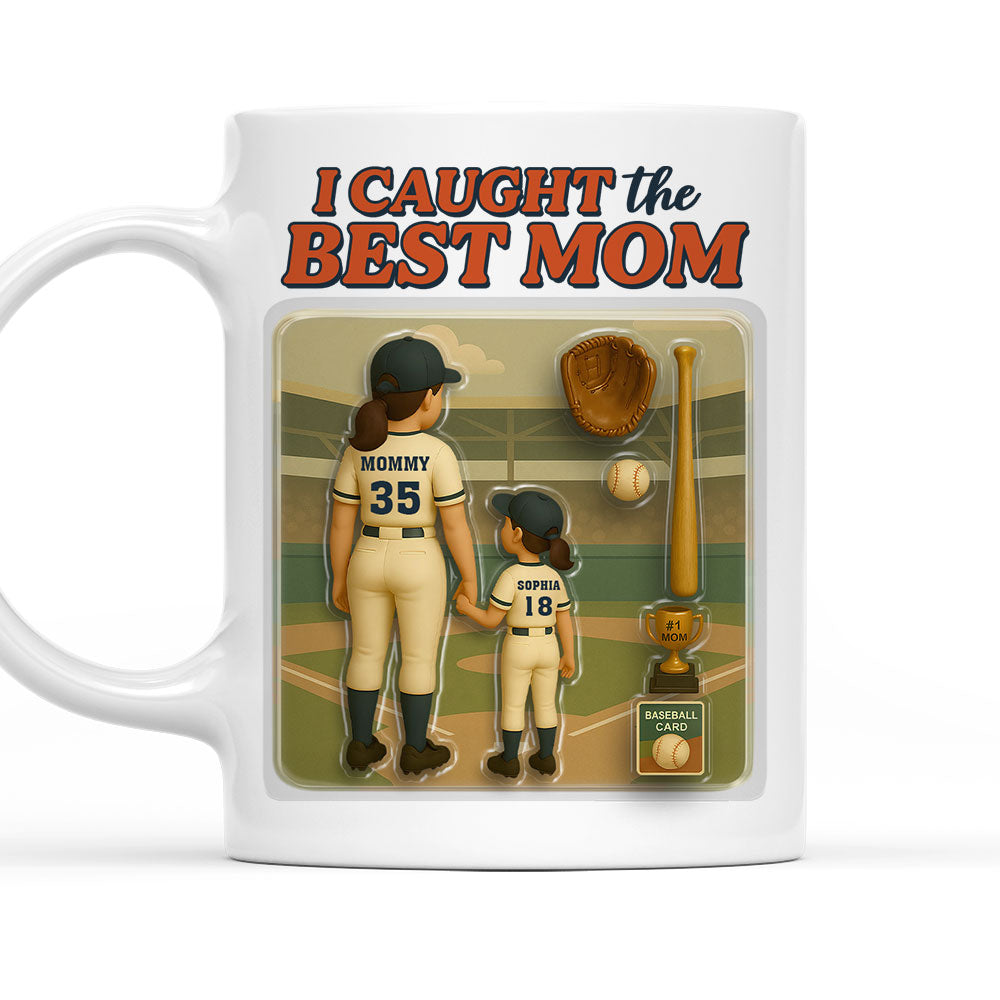 We Caught The Best Mom Baseball - Personalized Custom Coffee Mug