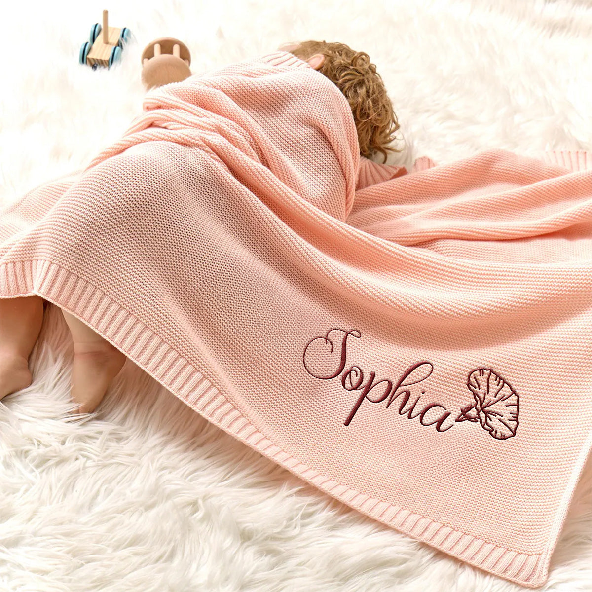 Sweat Dream - Personalized Custom Embroidered Knitted Baby Blanket