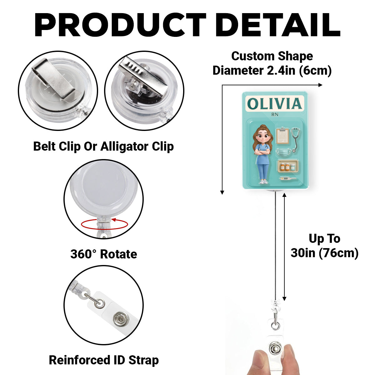 Be The Nurse You Would Want As A Patient - Personalized Custom Acrylic Badge Reel