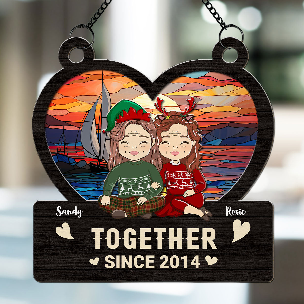 Together Since Christmas - Personalized Custom Suncatcher