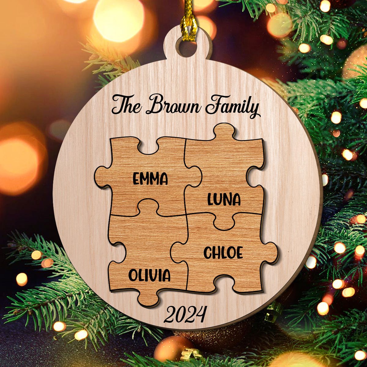 Piece Of Family - Personalized Custom Freeshape 2-Layered Wood Ornament
