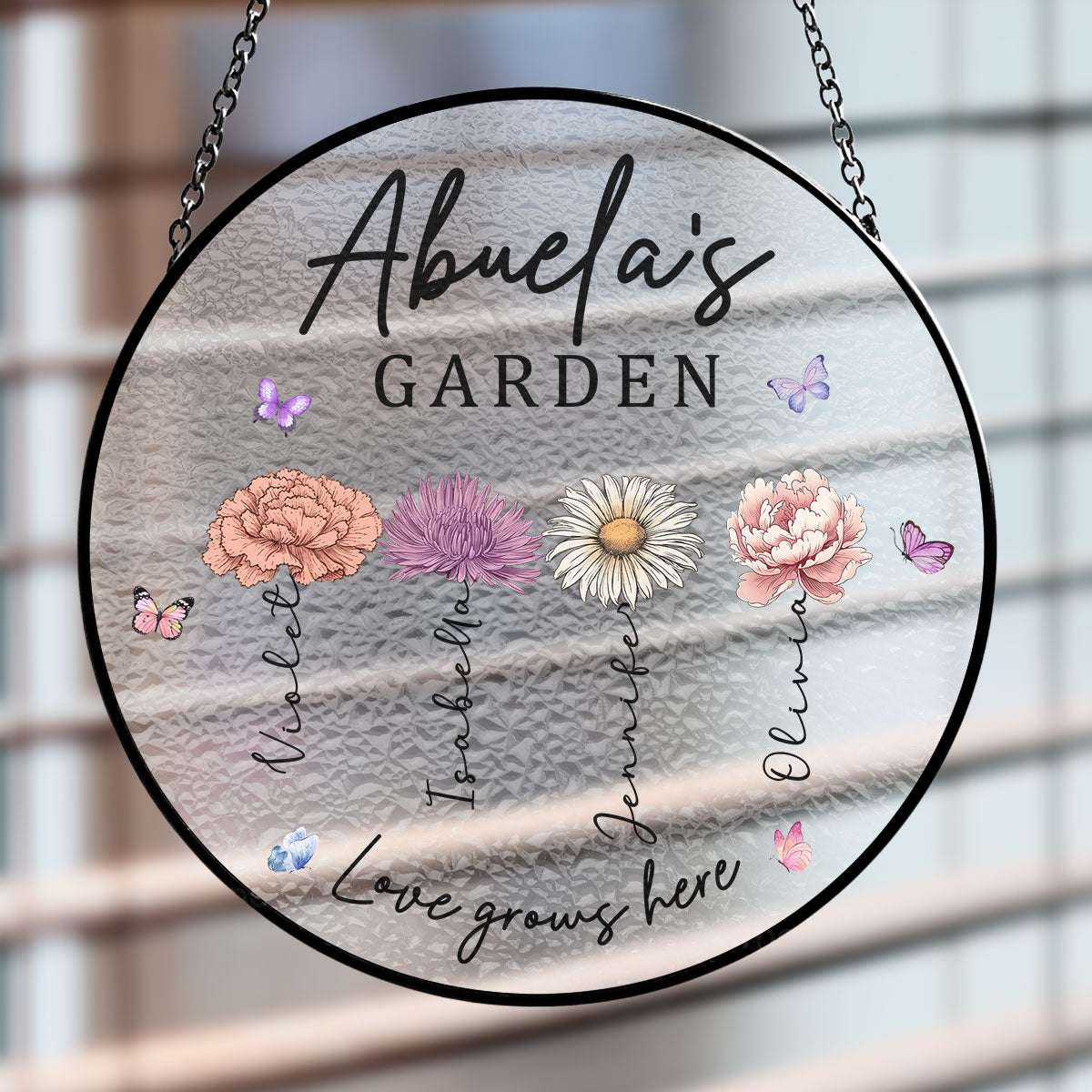 Grandma You Make Life Bloom - Personalized Custom Window Hanging Suncatcher