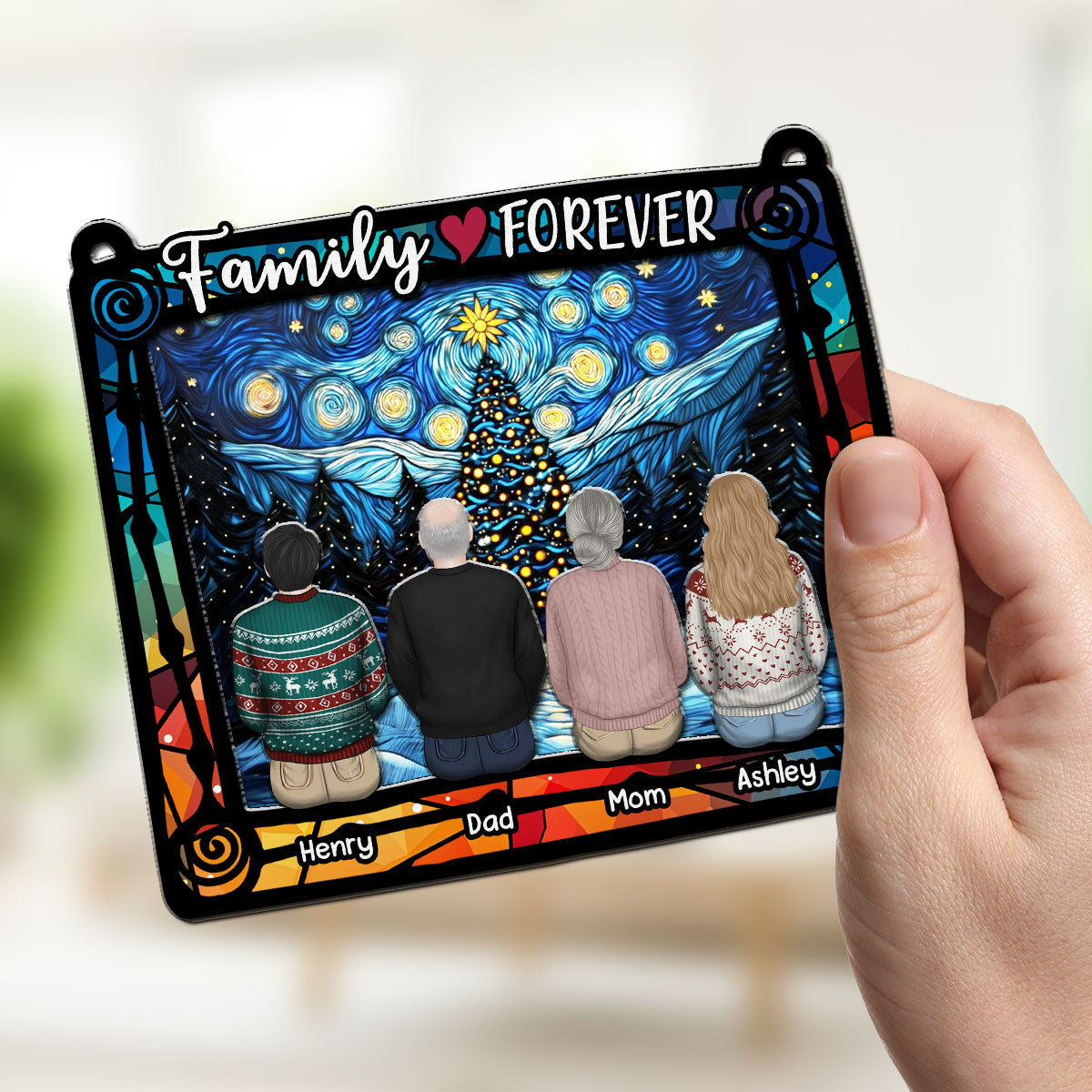 Family Ties That Last Forever - Personalized Custom Suncatcher