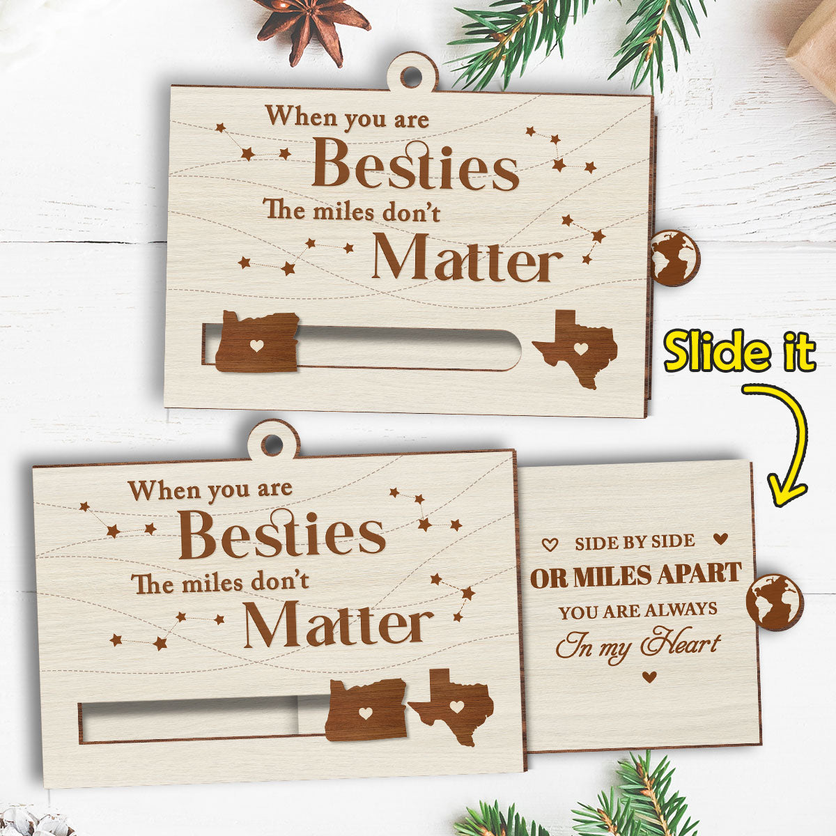 When You Are Family The Miles Do Not Matter - Personalized Custom Slide Ornament