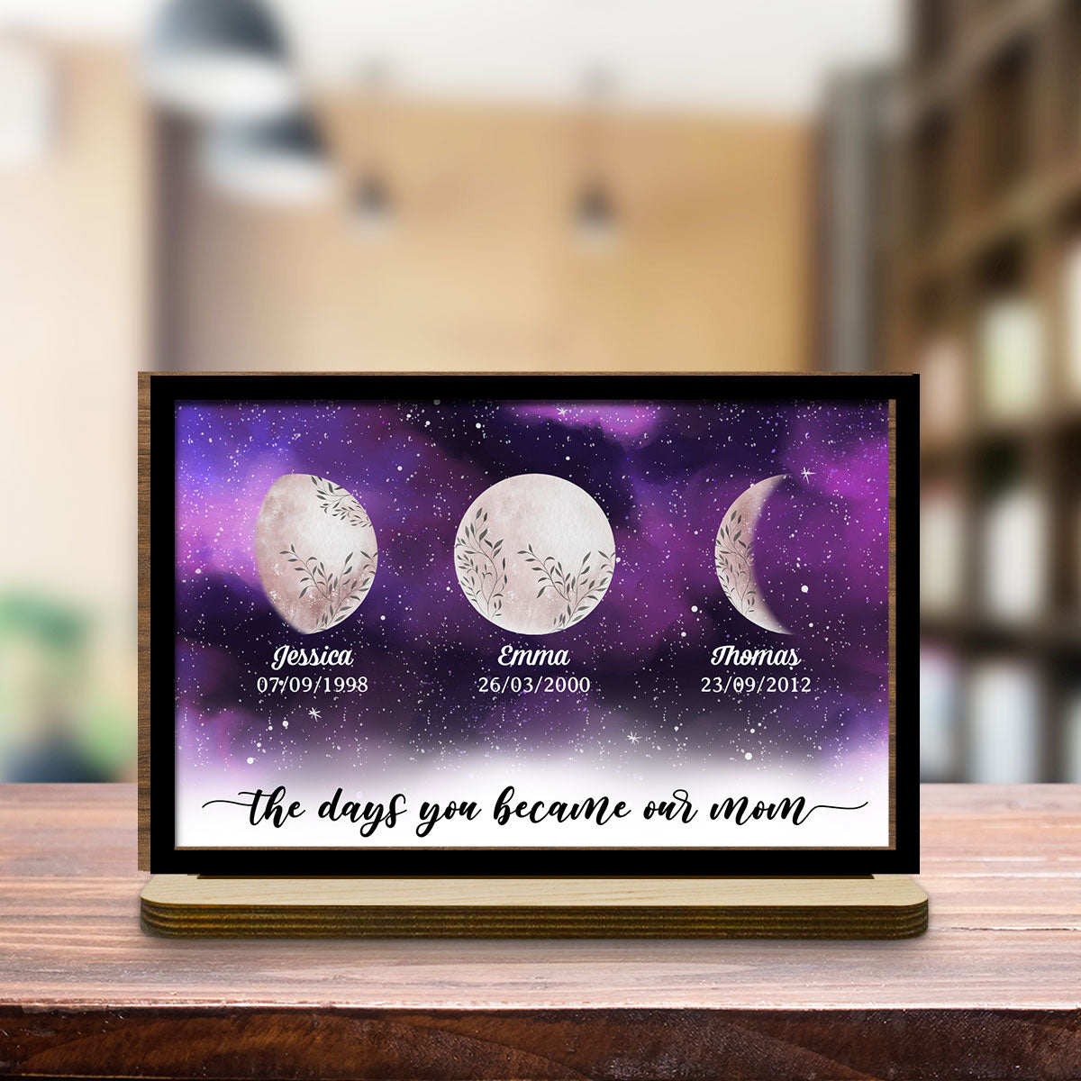 The Days You Became Mom - Personalized Custom 2-Layer Wood Plaque With Flat Base