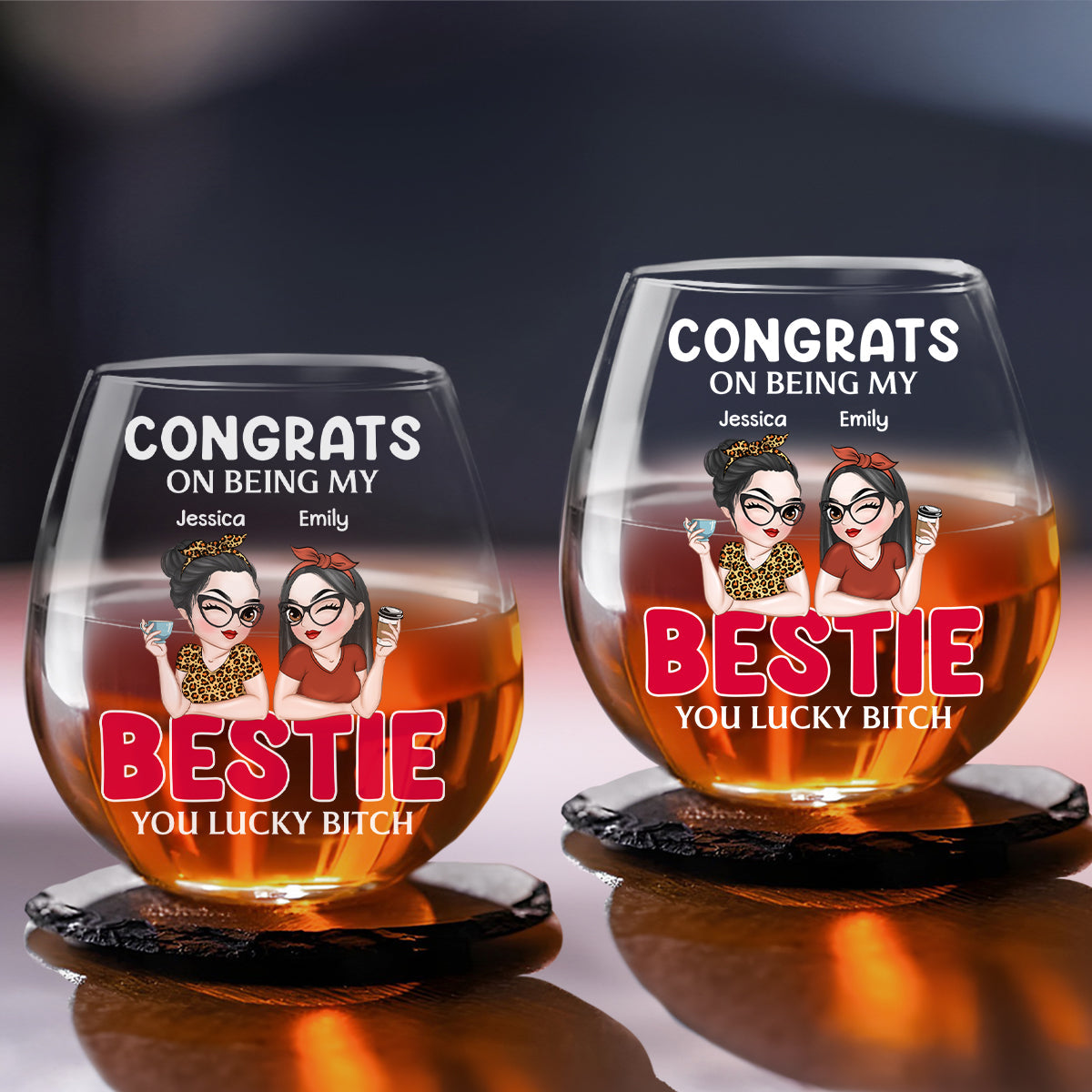 Lucky To Have A Friend Like You - Personalized Custom Wine Glass