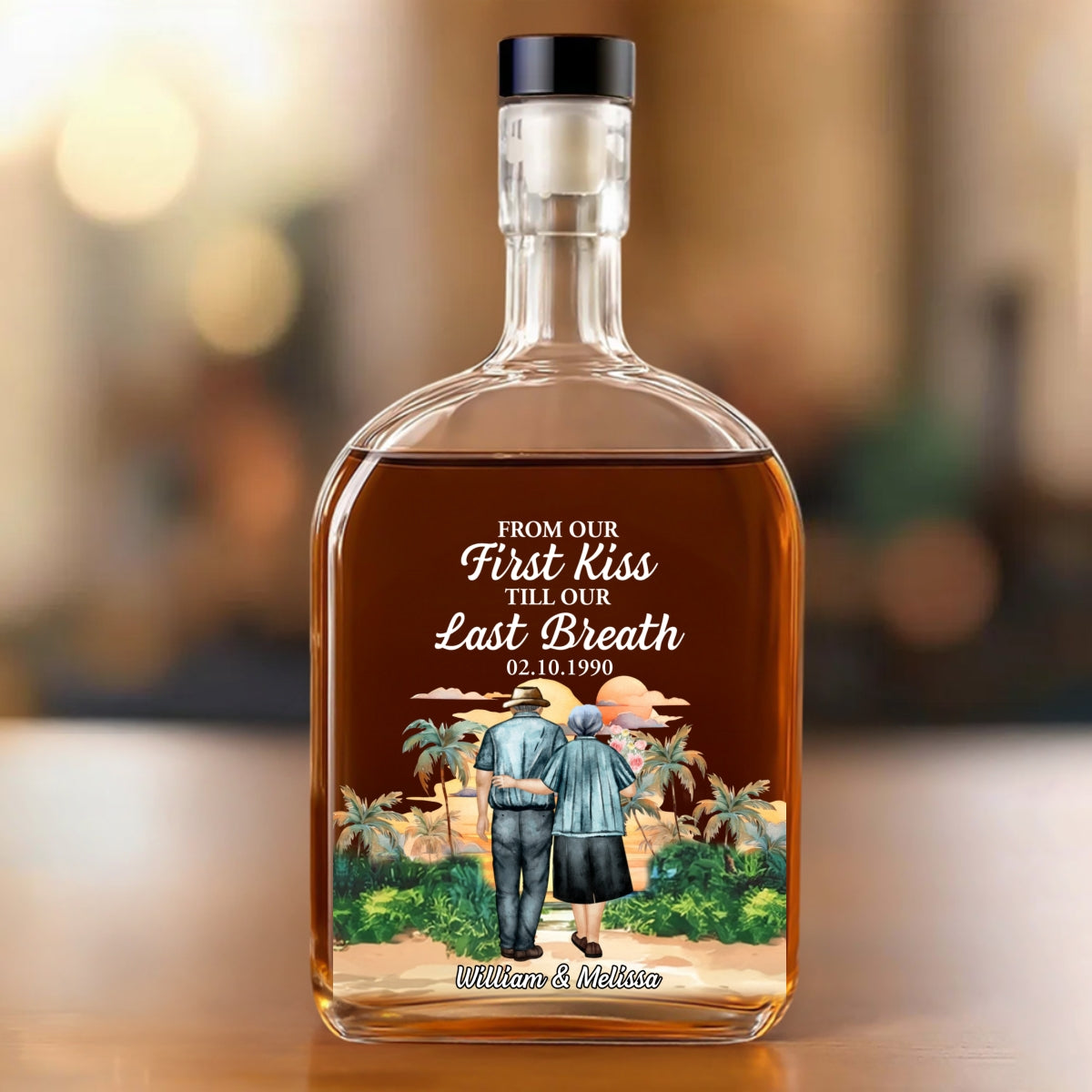 From Our First Kiss - Personalized Custom Spirits Decanter