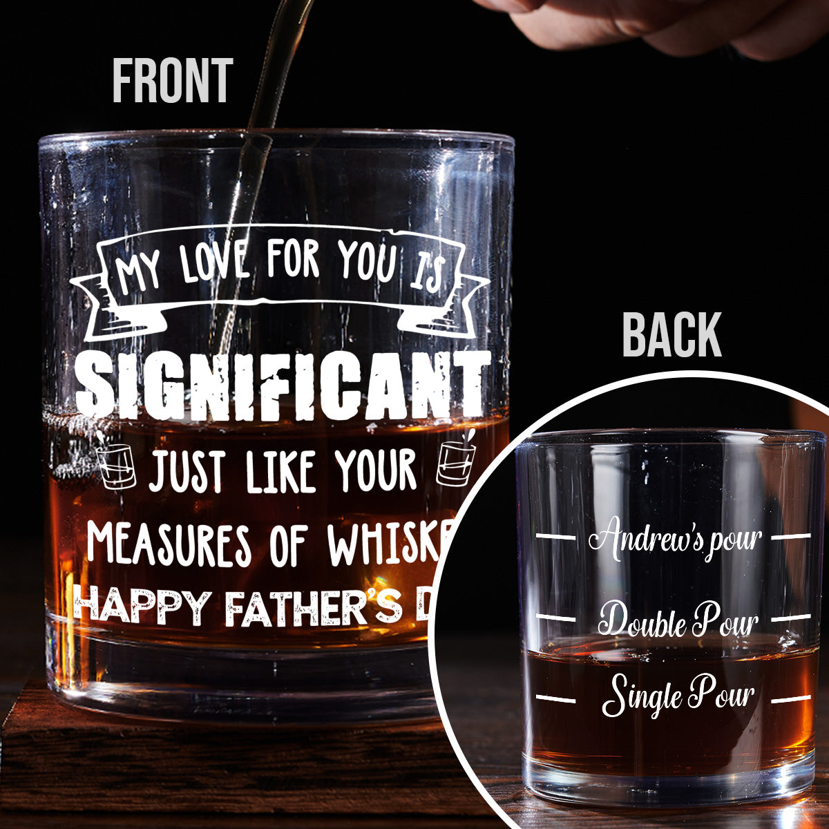 Measured In Sips Not Drops - Personalized Custom Whiskey Glass
