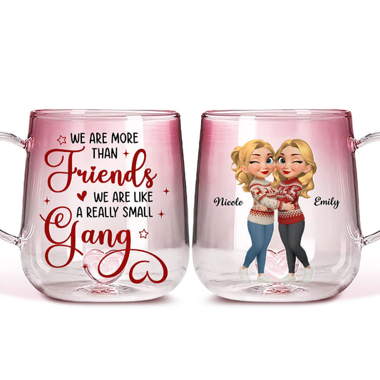 Partners In Laughter And Crime - Personalized Custom Pink Gradient Glass Mug