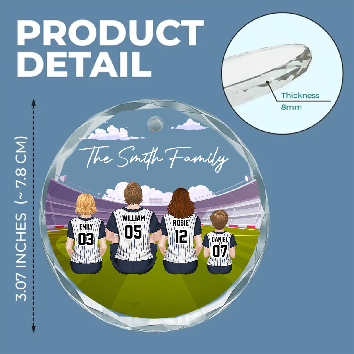 Dream Team - Personalized Custom Glass Ornament