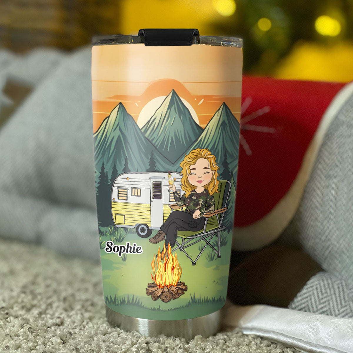 A Wise Woman Once Said And Went Camping - Personalized Custom Tumbler