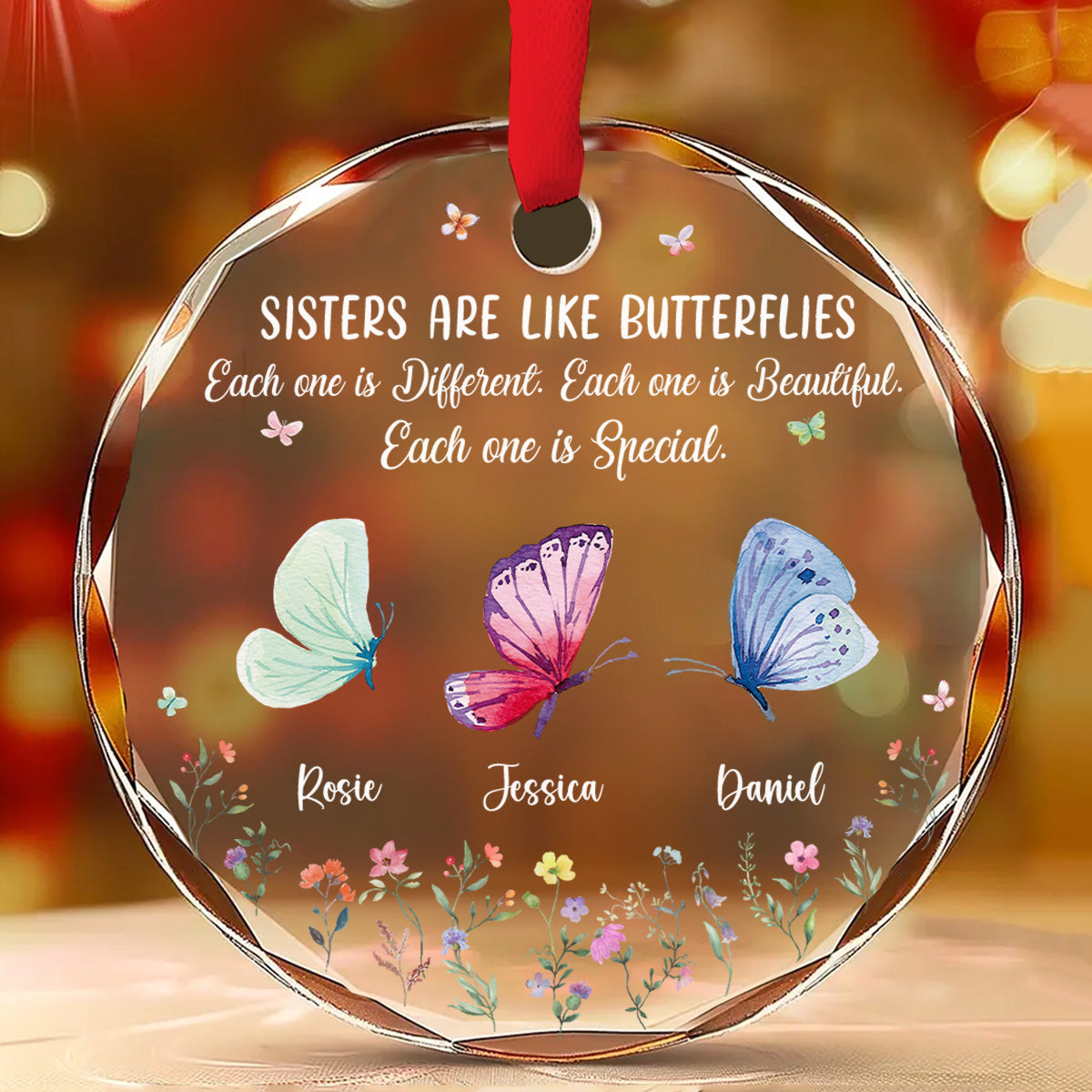 Sister Are The Gardeners Of Our Souls - Personalized Custom Glass Ornament