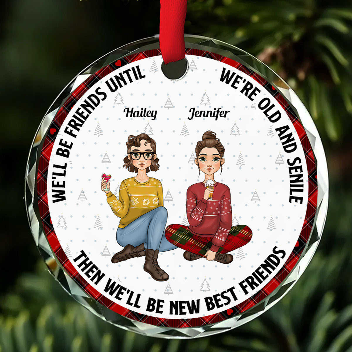 Our Friendship Is Endless Ver 2 - Personalized Custom Glass Ornament