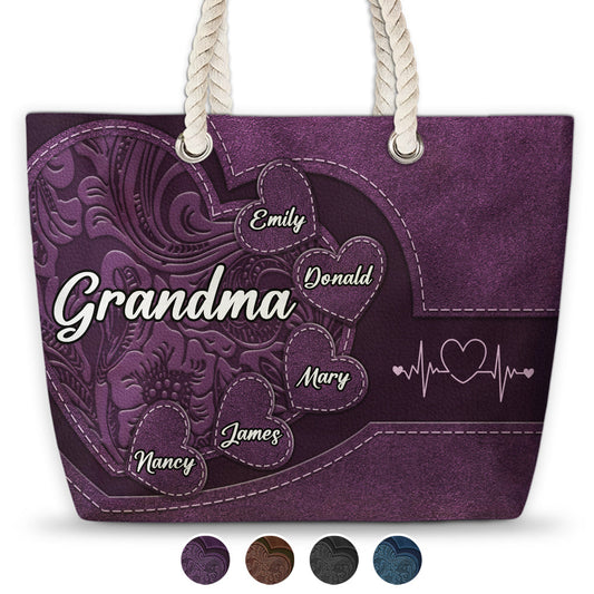 The Heart Of The Family - Personalized Custom Beach Bag
